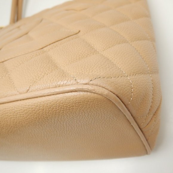 Chanel Tote Bag Caviar Skin Beige Matelasse - Picture 6 of 8